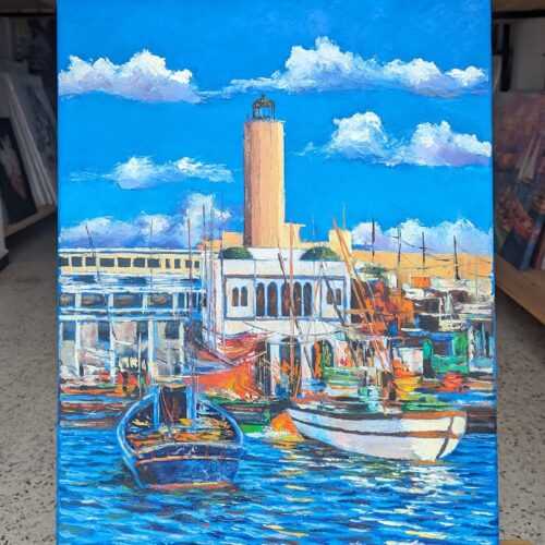 Peinture bateaux au port