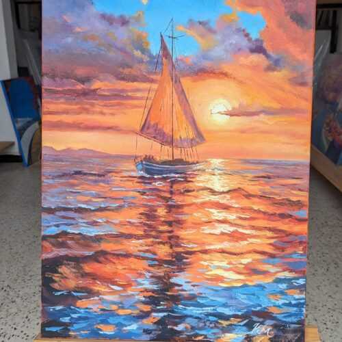 Peinture coucher de soleil
