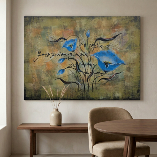 Tableau Abstrait Peint -H24