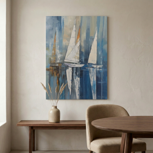 Tableau Bateaux pient -120x90 ref 51