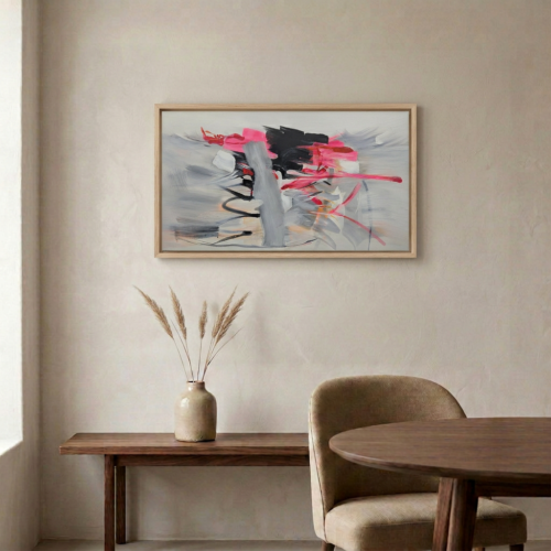 Tableau Abstrait Peint -H41