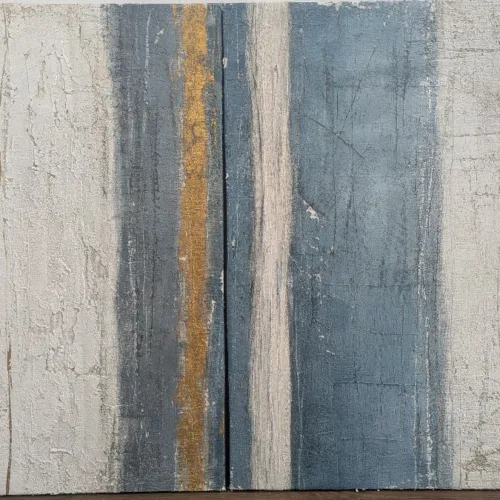 Duo Tableau abstrait Peint Texturé 90x60cmX2 -H39