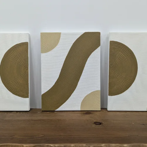 Trio Tableaux  Peinture Texturé   30x40cm