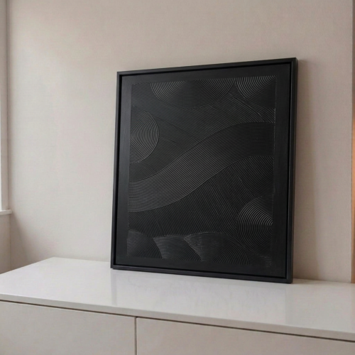 Tableaux  Texture Black  90x60cm