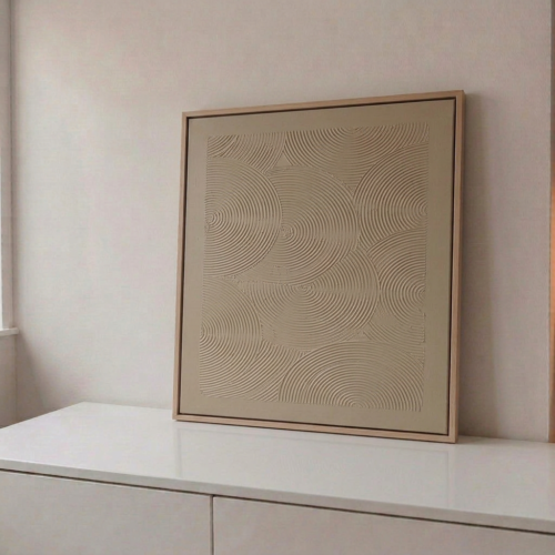 Tableaux Texturé Beige 70x50cm