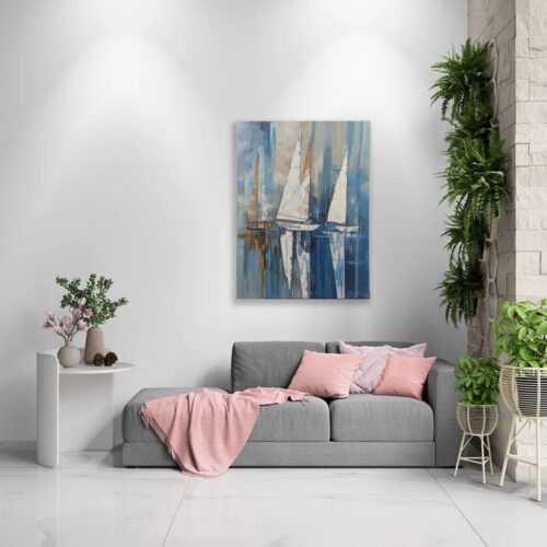Tableau Bateaux pient -120x90 ref 51