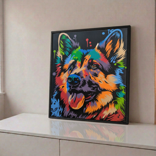 Tableaux de point peinture Chien 88x68cm