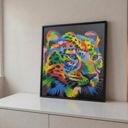 Tableaux de point peinture Lion 88x68cm