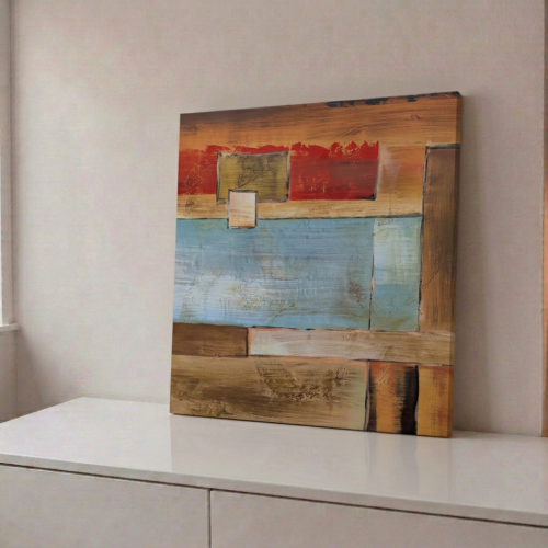 Tableau  Abstrait Peint 60/60cm-H42