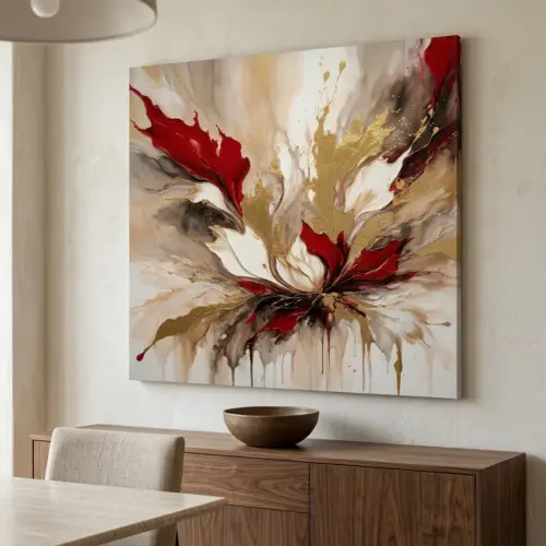 Tableau Abstrait Carré A318