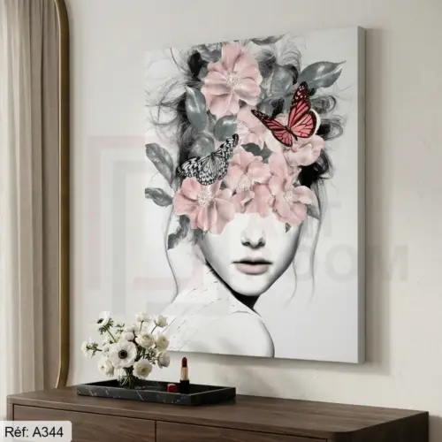 Tableau Floral Femme A344