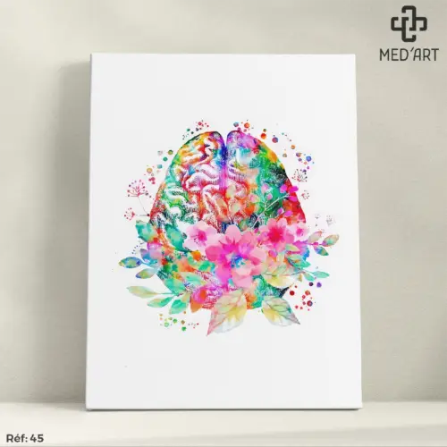 Tableau Cerveau - Floral 45